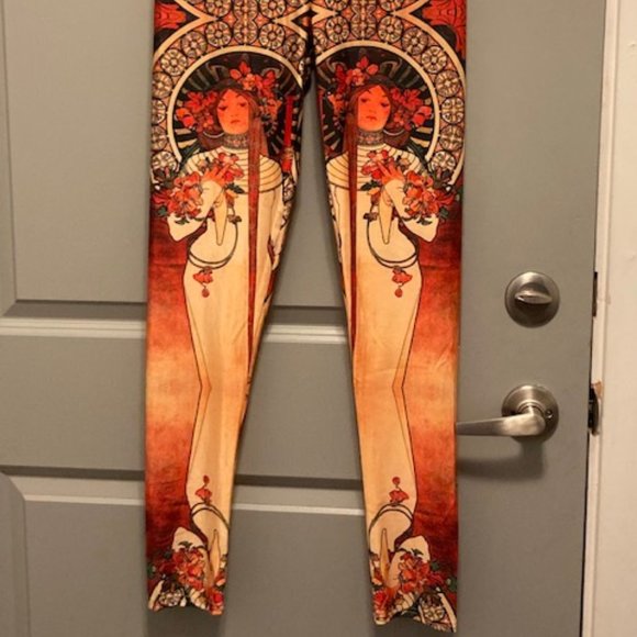 Artsy Leggings - Alphonse Mucha print - never used - Picture 2 of 2